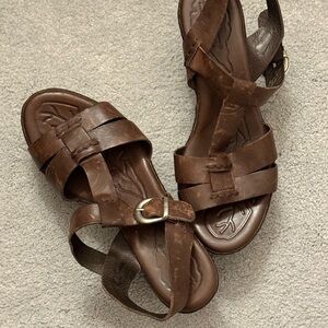 Born Brown Leather Gladiator Sandals